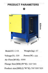 Filtre électrostatique ESP pour la ventilation, taux d'élimination de la fumée supérieur à 98%, 4000 CMH, éliminateur de fumée à faible coût, unité écologique - Product Image 2