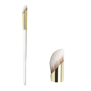 Brocha de Maquillaje Angular para <span class=keywords><strong>Corrector</strong></span>, de Pelo Sintético Blanco con Mango de Madera Suave para <span class=keywords><strong>Ojeras</strong></span>, Utilizada con <span class=keywords><strong>Corrector</strong></span> y Brocha de Afeitar - Product Image 1
