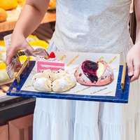 Feuilles de papier sulfurisé alimentaire imperméables et résistantes à la graisse, imprimées avec logo personnalisé, jetables, simple face, enduites de PE, pour croissants et pain