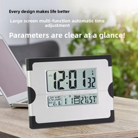 Radio-réveil intelligent avec affichage LED, thermomètre, prévisions météo, phases lunaires, calendrier perpétuel et synchronisation automatique de l'heure