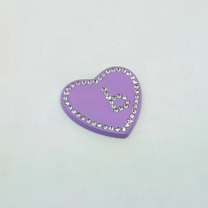 Дизайнерские украшения в форме сердца с буквами, стразами и кристаллами для декора сумок и брелоков. - Product Image 5