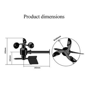 XS-WSDS02 Интегрированный датчик скорости и направления ветра 0-30 м/с, анемометр из алюминиевого сплава, измерительный анемоскоп RS485 - Product Image 2