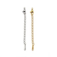 Vente en gros HONGTU HT Modèle 18K Ensemble de bijoux en acier inoxydable DIY Chaîne de queue de 5 cm Fermoir à homard Pièces spéciales pour sac Accessoires