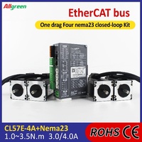Kit Driver Motor Stepper Loop Tertutup 4 Axis 2 Phase Nema23 DC24V~50V 3A 1000PPR 1/1.5/2/2.2/3/3.5Nm Torsi Tinggi IP65 Flange