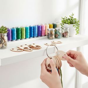 Wholesale Muti-shape Rustic Wooden Thread Bobbin Labels Laser Cut Sewing Thread Color Tag Essential Tool for Quilting Embroidery - Product Image 1