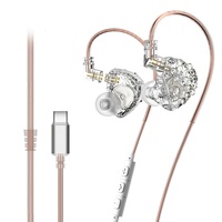Nouveaux écouteurs Diamond Music de haute qualité, écouteurs dynamiques transparents, écouteurs filaires intra-auriculaires stéréo HiFi