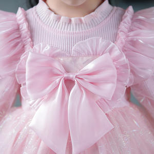 Vestido de princesa esponjoso de manga larga para niña, disfraz de actuación de Piano de cumpleaños de boda de gama alta para niños - Product Image 4