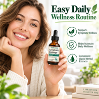 Gouttes liquides de drainage lymphatique à base d'extraits de plantes, complément alimentaire 2 fl oz pour adultes, soutien de l'équilibre lymphatique et hydrique, OEM ODM