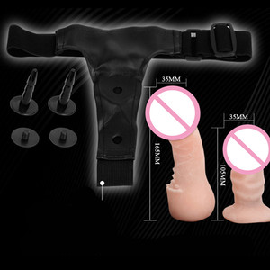 מין לביש רצועה על דילדו לסבית נשית אוננות כוס נרתיק עור כפול מציאותי דילדואים תחתוני סקס צעצועי אישה - Product Image 5