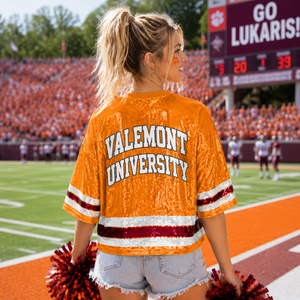 Custom Logo Women Sparkle <b>Sequin</b> Crop Jersey Vintage Streetwear Football Fan <b>Top</b> Crop <b>Top</b> Custom Sports Fan Game Day Shirt - Product Image 2