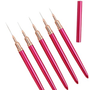 Pinceau à ongles en nylon ultra-fin de style japonais, manche en métal Kolinsky, plat, spécial pour la peinture de couleur, fleurs, salon de manucure - Product Image 2