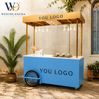 Gerobak Promosi Logam Kustom, Gerobak Display Mobile untuk Parfum, Bunga, Acara Pesta, Pasar, Toko Ritel