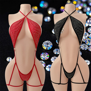 Body de una pieza con estampado de purpurina para mujer, ropa de actuación, ropa de baile exótica, diseño recortado, ropa de baile exótica para adultos - Product Image 1