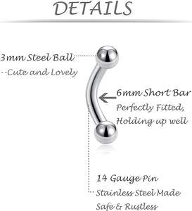 Vente en gros Barre courte Petite main avec boule gemme Anneaux de nombril en acier inoxydable Anneaux de nombril pour femmes Bijoux de piercing - Product Image 3