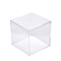 Boîtes en acrylique transparentes personnalisées, petites boîtes à bijoux carrées en plastique, mini-contenants cubiques avec couvercles pour bonbons et ornements