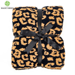 Ma Thuật Màu Xanh Lá Cây Hiện Đại Mềm 100% Polyester Dệt Kim Ném Chăn <span class=keywords><strong>Leopard</strong></span> Ấm Cúng Chăn Tùy Chỉnh Bán Buôn - Product Image 2