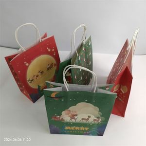 Bolsas de Regalo Navideñas de Papel Kraft para Dulces y Galletas para Niños, Decoración Navideña para Fiestas de Año Nuevo 2025 - Product Image 3