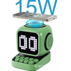 Rubik's Cube Mini Haut-Parleur Portable Intelligent Chargeur <span class=keywords><strong>Sans</strong></span> <span class=keywords><strong>Fil</strong></span> Magnétique 15W Charge Rapide RVB pour V5.3 IPX-4 Voix Étanche - Product Image 1