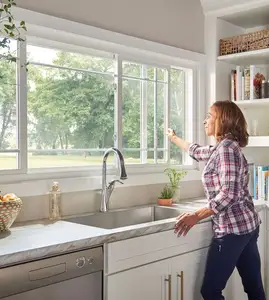 カスタム商業家シンプルなスライディングアメリカンスタイルの窓水平開口部パターンハンギングカーテンキッチン中国のデザイン