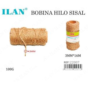 Cordel de Sisal Ilan, Rollo de 3 mm x 16 m, 100 g, Hilo de Fibra Natural para Manualidades - Product Image 3