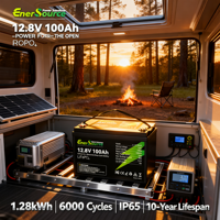 Baterai LiFePO4 12.8V 12V 100Ah Deep Cycle Pengganti untuk Aki Timbal Asam Surya RV Kelautan