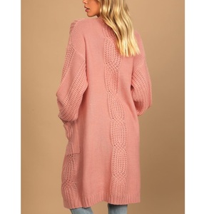 เสื้อสเวตเตอร์คอวีสำหรับผู้หญิงเสื้อสเวตเตอร์ถักแขนยาวผ้าฝ้าย100% สินค้ามาใหม่ - Product Image 5