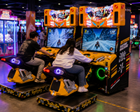 Machine d'arcade de course de motos commerciale, simulateur de conduite à monnayeur pour centres de divertissement familial