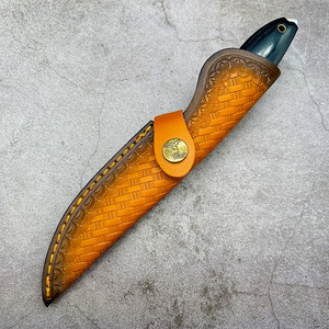 HongRui <span class=keywords><strong>Couteau</strong></span> à lame fixe bricolage personnalisable fait main <span class=keywords><strong>avec</strong></span> lame en acier inoxydable et manche en bois <span class=keywords><strong>avec</strong></span> gaine en cuir - Product Image 5