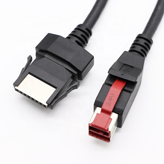 24V PUS Powered Fast Charging USB to 1*8 PUSB POS Cable for iPhone Mobile Phones 5A Current 2m 3m Cable Lengths Available