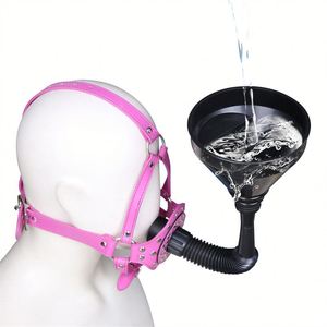 ที่อุดฝาชักโครกแบบมีสายรัดควบคุมหัวพร้อมกรวยหนัง PU สำหรับใส่ในช่องปากปลั๊กอุดปากสำหรับเกมผู้ใหญ่ - Product Image 5