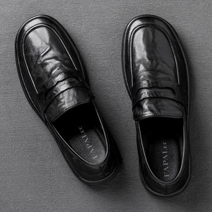 Mocassins Homme en Cuir Noir – Chaussures Décontractées à Talon Plat et Semelle Souple – Style Jeune et Tendance Couleur Unie SDL2508 - Product Image 2