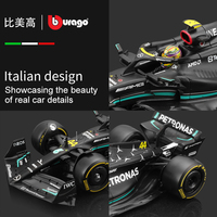 Bburago 1:24 Mercedes-AMG F1 Team 2023 Edición Especial #44 Hamilton Modelo de Coche de Aleación Fórmula Racing de Juguete Fundido a Presión W14 F1