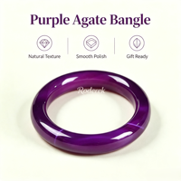 Bracelet jonc en agate violette naturelle pour femme, poli à la main, jonc en jade lisse, bijou en pierre précieuse de guérison, cadeau, vente en gros