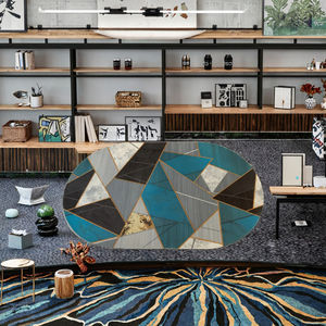 Modern <b>3D</b> Printed Polyester PET Friendly Thick Rug <b>Puzzle</b> Pattern Low Pile Machine Made Decorative Carpet Kitchen Hotel Dining - Product Image 3