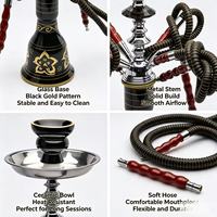 Ensemble de chicha portable en verre acrylique avec quatre tuyaux et finition miroir