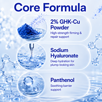 Sérum Visage Anti-rides et Hydratant au Peptide de Cuivre Bleu (GHK-Cu 2%) OEM ODM, Réparateur de Barrière Cutanée, Marque Privée 30ml