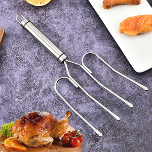 BBQ Steak Durable Poultry Chicken Pork Chop <strong>Barbecue</strong> Turkey Grill Essential Stainless Steel Strong Spit Long Fork - Product Image 2