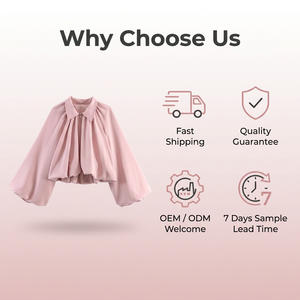 ゼビティ 2026 新作 エレガント レディース ブラウス ランタンスリーブ 無地 プリーツ ショートコート トップス カジュアル バルーンフライトジャケット - Product Image 6