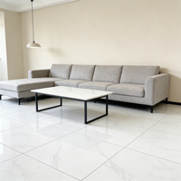 Carreaux de sol en porcelaine à texture marbre poli moderne - Carreaux antidérapants de qualité supérieure 600x600mm pour salle de bain, salon, supermarché, centre commercial