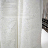 Tissu brocart blanc à motifs légers 85g, 100% polyester, résistant à l'abrasion, pour doublure de matelas, oreiller et housse intérieure de coussin brossé