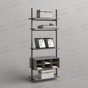 Rail de suspension pour chemises et présentoir à cravates Kainice avec éclairage LED double zone et étagères réglables pour magasin de vêtements pour hommes - Product Image 3