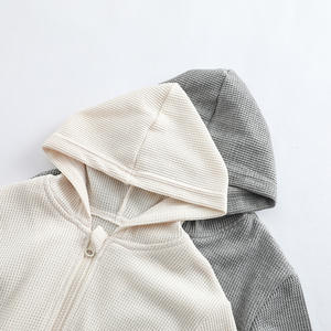 Ensemble deux pièces à capuche de haute qualité pour le printemps, confortable, avec fermeture éclair, survêtement en coton pour enfants - Product Image 6