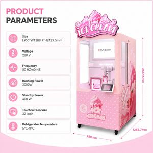 Machine distributrice automatique de crème glacée commerciale à prix de gros pour glaces molles, cornets et coupes, libre-service 24h/24 et 7j/7 - Product Image 2