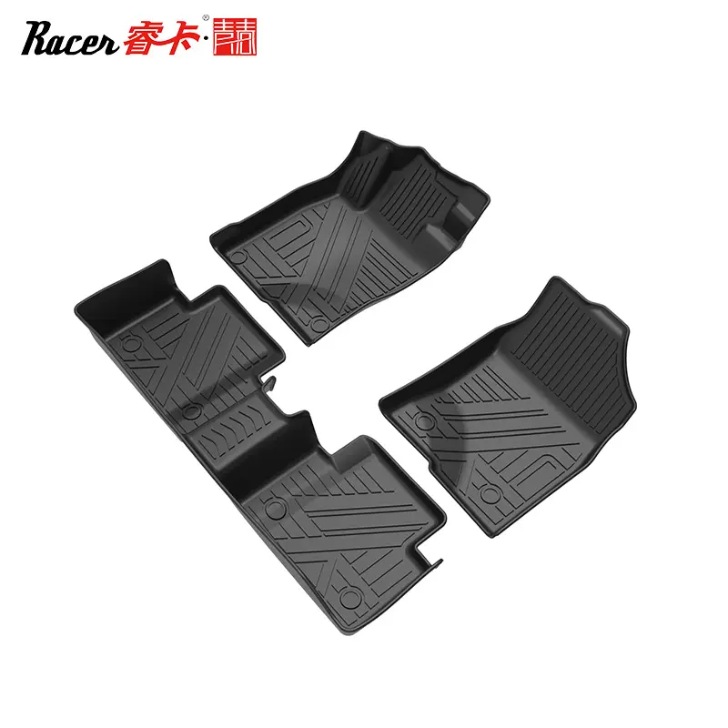 Black TPE All-Weather waterproof and non-slip Car Floor Mats use for 2016-2021 Honda Civic Includes 1st and 2nd Row