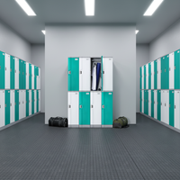 Casier de gym moderne en plastique à 9 portes avec serrure électronique pour dortoir et vestiaire