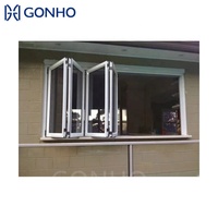 Fenêtre pliante de cuisine personnalisée Fenêtre pliante horizontale en aluminium verre trempé en aluminium Fenêtre pliante