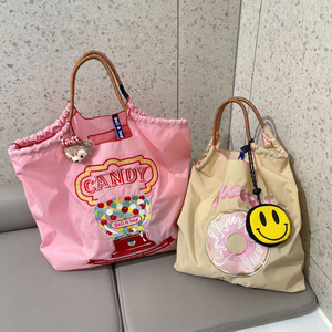 MX Wholesale Candy Print Nylon Tote <b>Bag</b> Reusable Eco Friendly Handbag with Custom Logo - Product Image 1