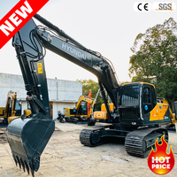 Excavatrice sur chenilles Hyundai R220Lc-9S d'occasion, 22 tonnes, Corée, pour travaux routiers, miniers et de construction de fondations, hydraulique diesel, en stock