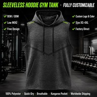 Haut de sport sans manches respirant en polyester pour hommes – Idéal musculation, entraînement, fitness – Vêtement de sport OEM en gros
