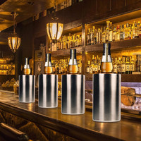 Refroidisseur de vin en métal à Double paroi de 1,6 l, bouteille de bière, seau à glace en acier inoxydable